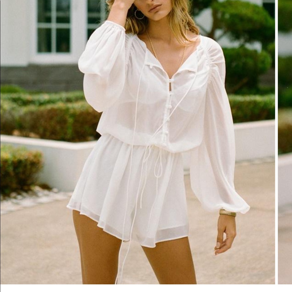 NWT sabo skirt Sheer white romper